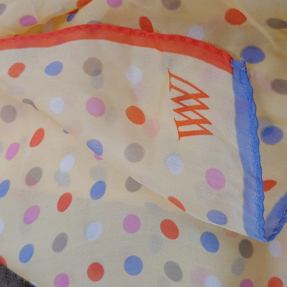 Worth 100% Silk Multi Color Polk a Dot Scarf - Picture 9 of 11